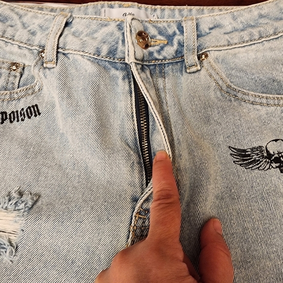 Adika Distressed High Waist Tattoo Mother Cut Jeans Size 28 - Picture 14 of 14